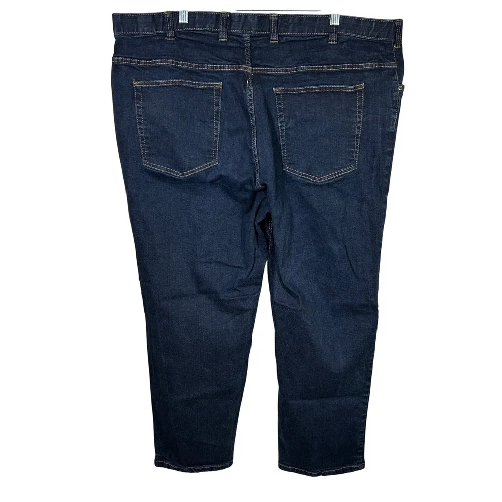 HB Harbor Bay‎ Men's Dark Wash Denim Jeans Continuous Comfort Waistband 46x30